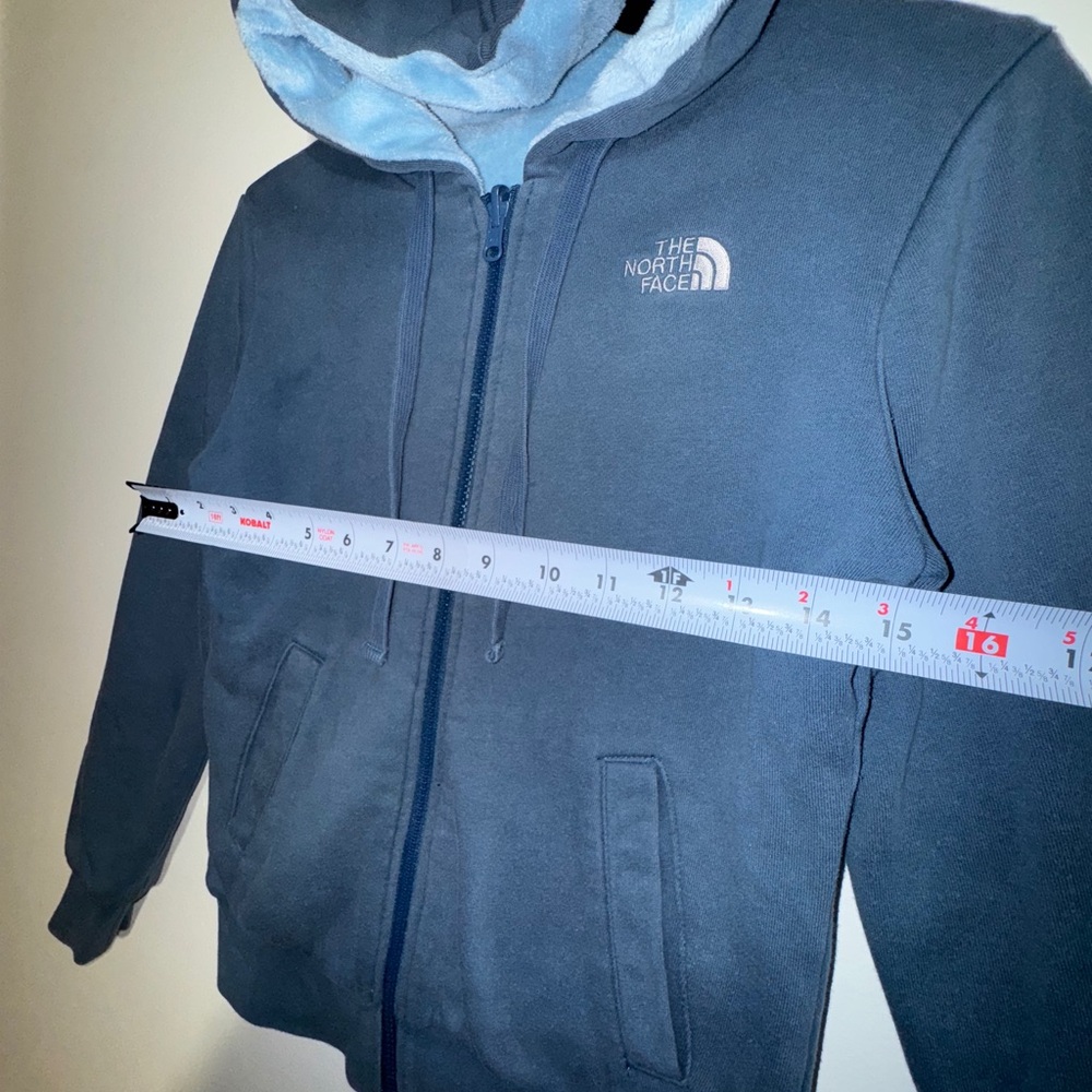 The North Face Reversible Fleece‎ Hoodie Blue and Light Blue Women’s XS - Picture 10 of 13